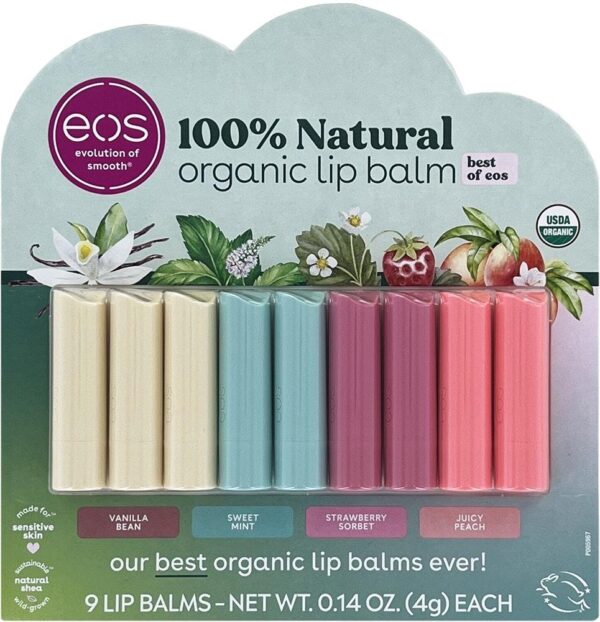 eoe natural organic lip balm EOS NATURAL ORGANIC LIP BALM 9 IN 1